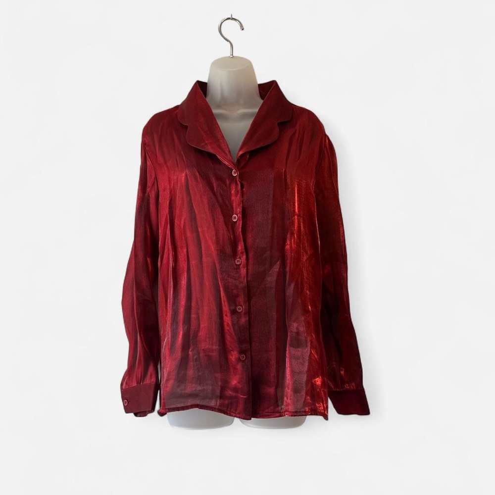 Vintage 80s/90s Elegant Red Women's Top
